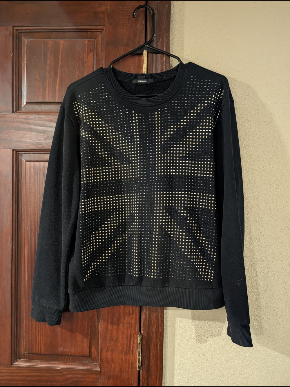 Forever 21 Black Studded Union Jack Sweatshirt
